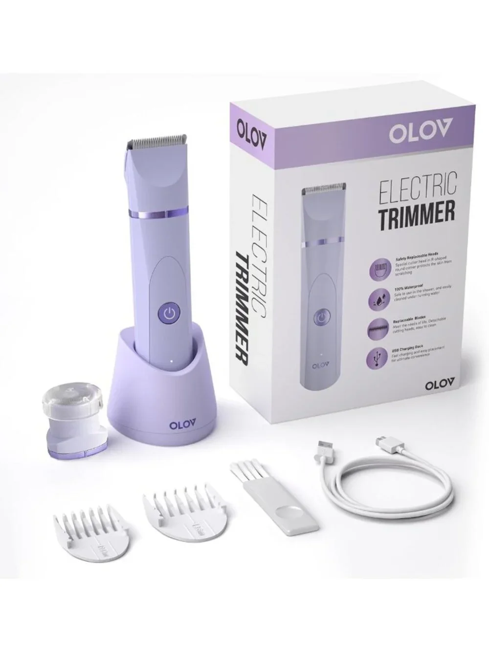 Electric Body Hair Trimmer for Men & Women - Wet/Dry Groomer, Waterproof, USB
